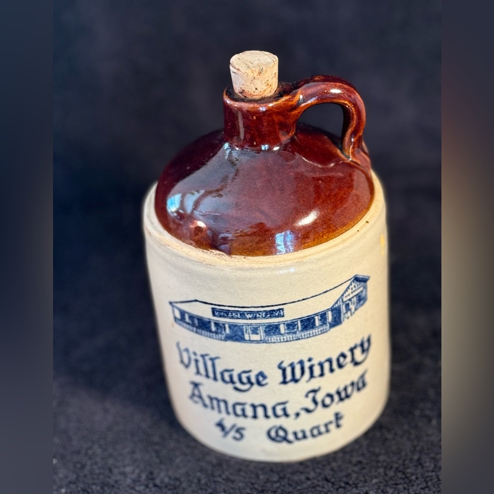 Vintage Stoneware Jug with Cork Stopper